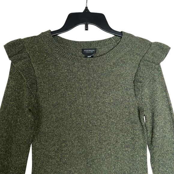 Club Monaco Sweater Dress Ruffle Wool Silk Blend Extra - Picture 5 of 12